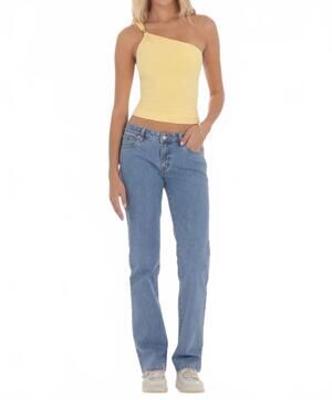 NEW LUCY IN THE SKY low rise straight jeans in blue